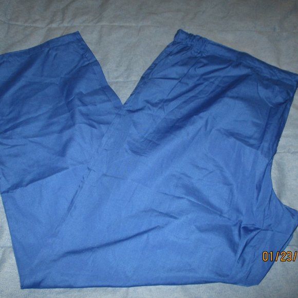 NEW WITH TAGS SCRUBS DUDZ BLUE 2X PANTS TIE WAIST - Picture 1 of 1